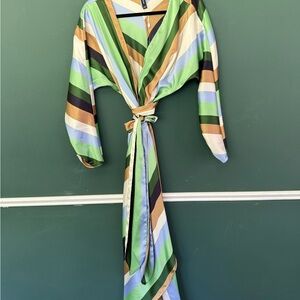 Mango Multicolor Striped Long Sleeve Dress